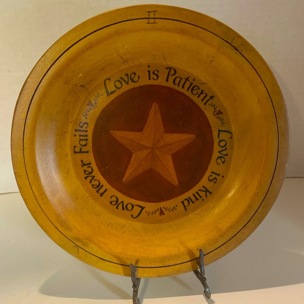 Primitive Decorative Wood Plate
